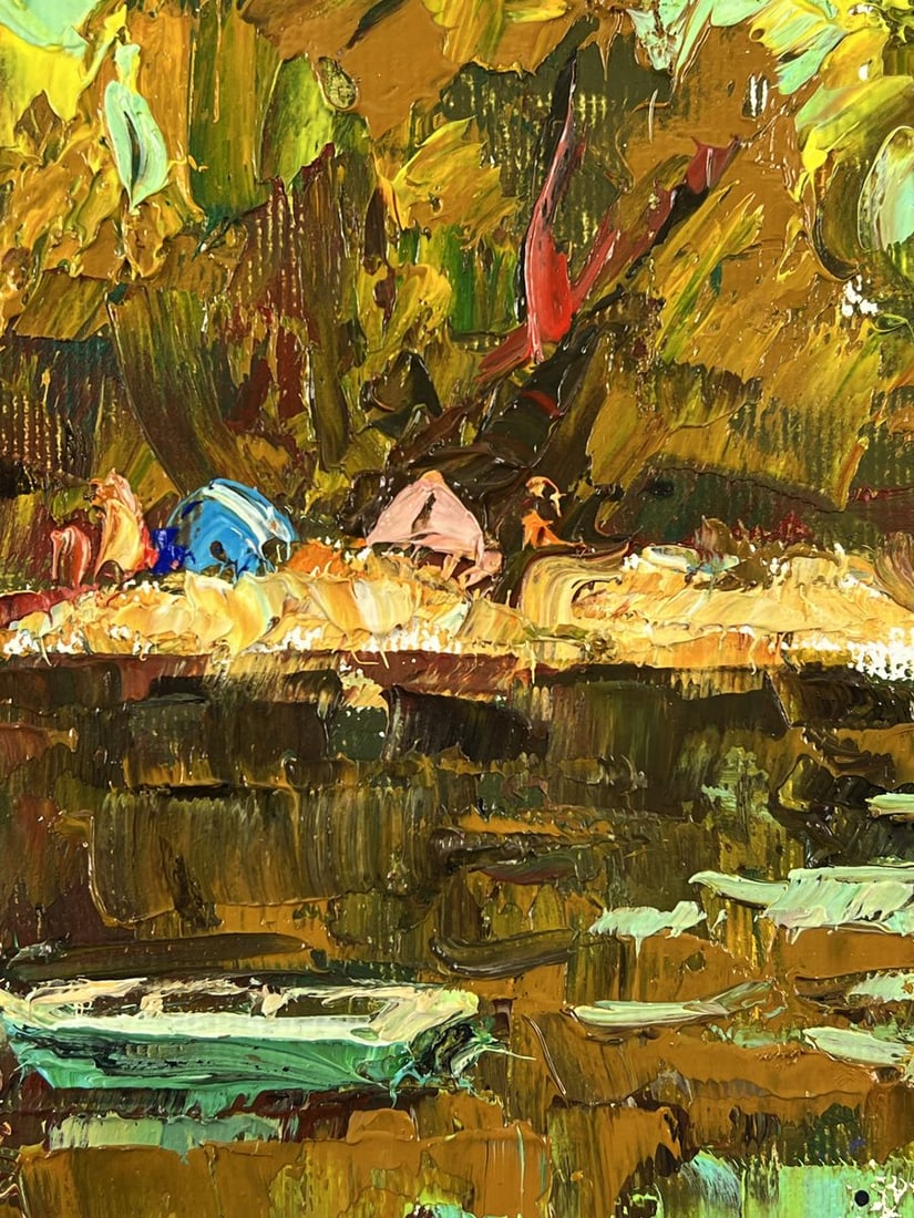 Oil painting Autumn River in the Forest Oleksiy Ivanyuk - 9