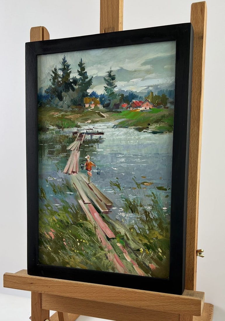 Oil painting Village Pier in the Day Yuriy Suprunchuk - 2