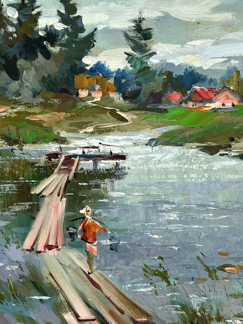 Oil painting Village Pier in the Day Yuriy Suprunchuk - 5