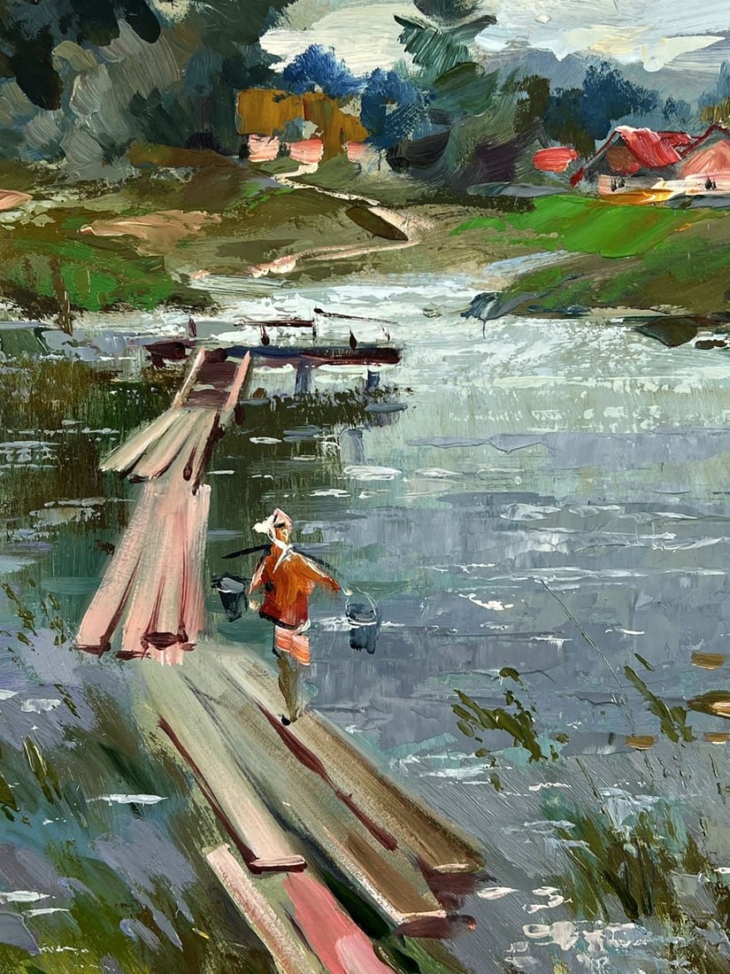 Oil painting Village Pier in the Day Yuriy Suprunchuk - 6