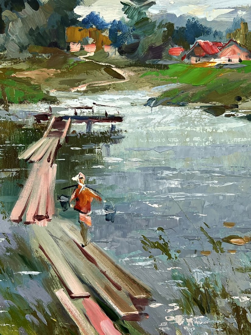 Oil painting Village Pier in the Day Yuriy Suprunchuk - 7