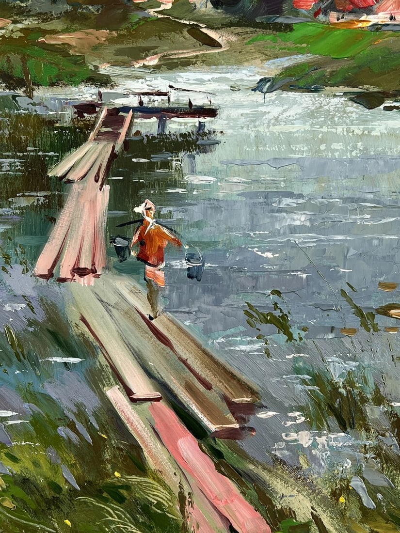 Oil painting Village Pier in the Day Yuriy Suprunchuk - 8