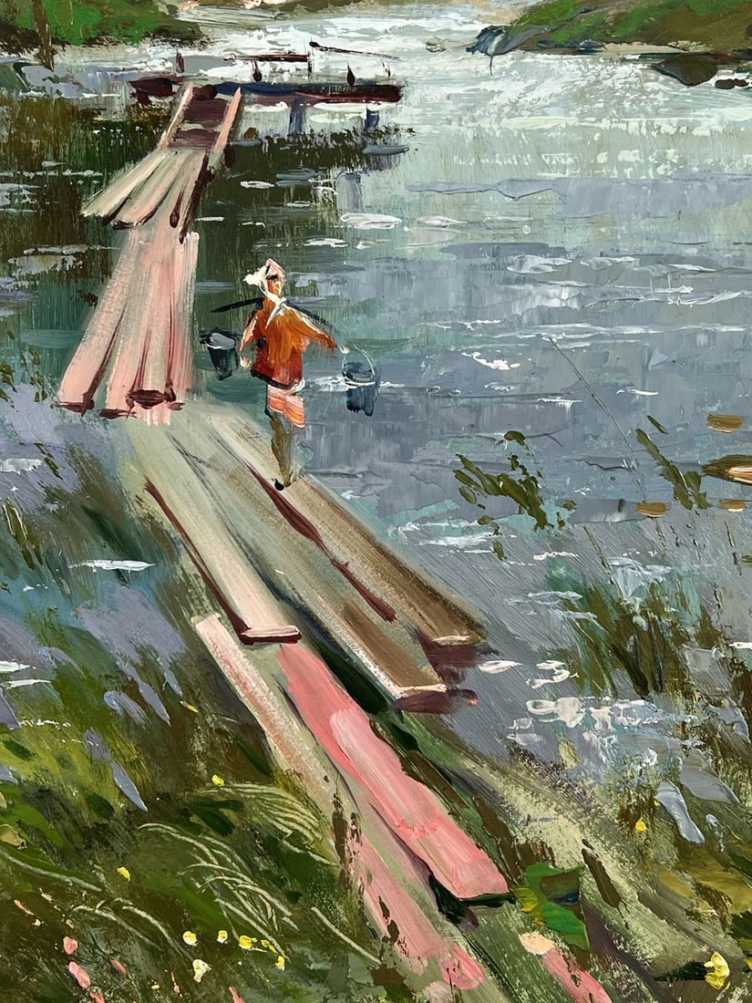 Oil painting Village Pier in the Day Yuriy Suprunchuk - 9