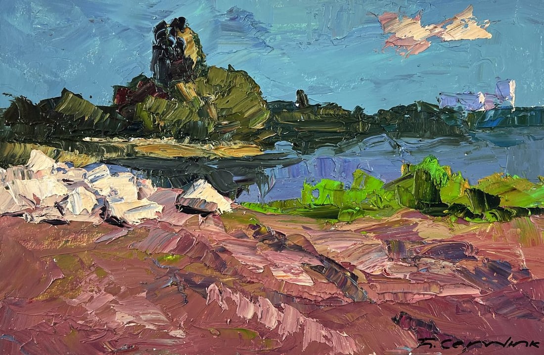 Oil painting Pond near a small island Boris Serdyuk - 3