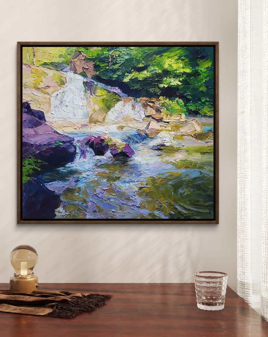 Oil painting Waterfall in Nature Boris Serdyuk - 3