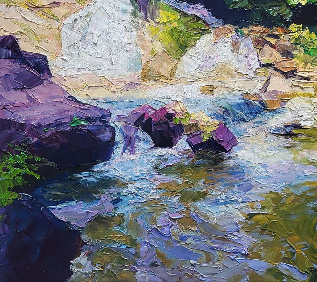 Oil painting Waterfall in Nature Boris Serdyuk - 6