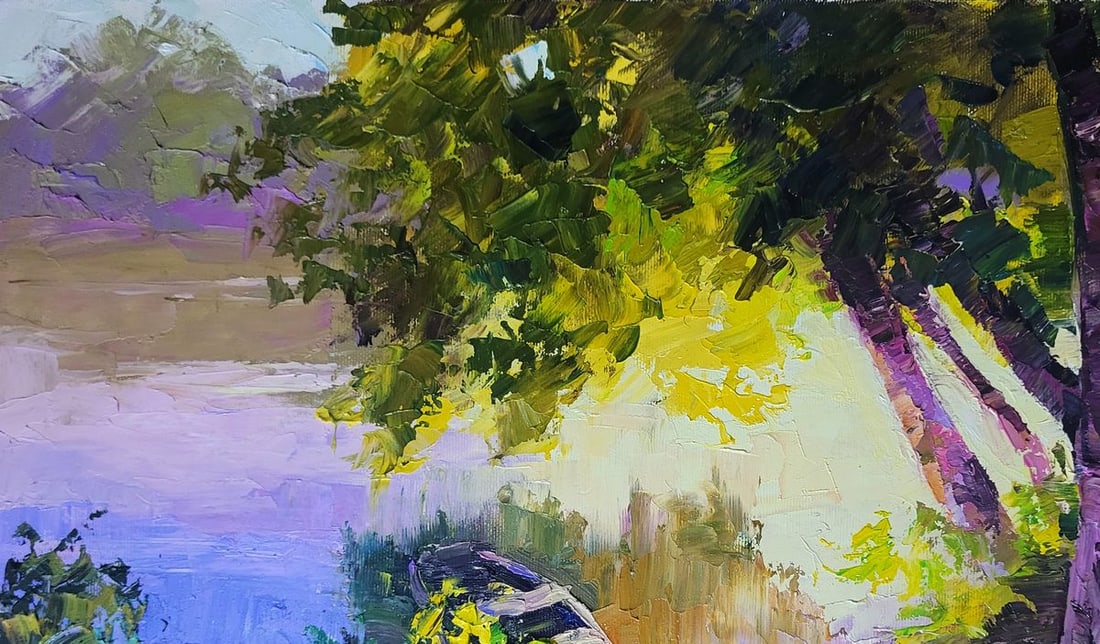 Oil painting Evening in the Forest by the River Boris Serdyuk - 4