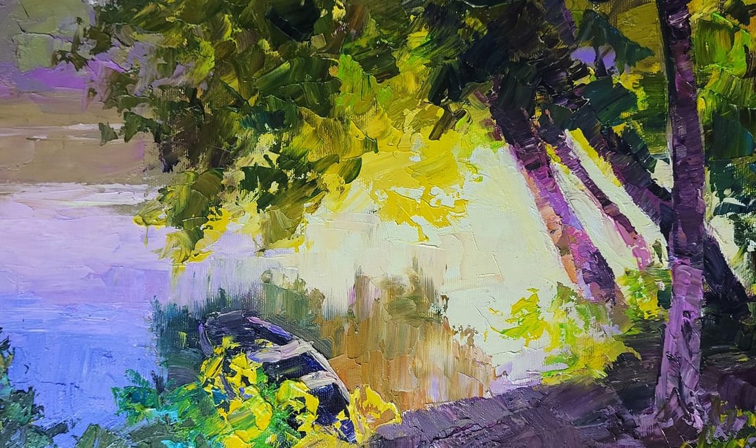 Oil painting Evening in the Forest by the River Boris Serdyuk - 8