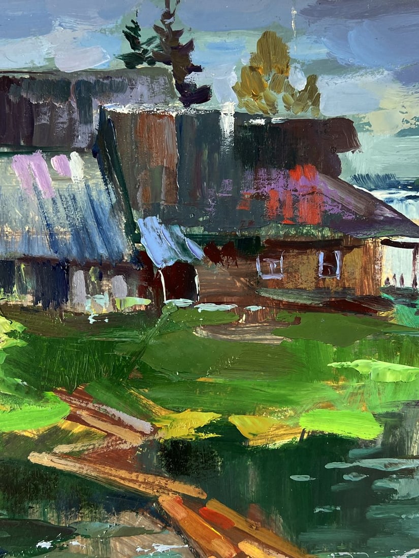Oil painting House on the River Bank Yuriy Suprunchuk - 4