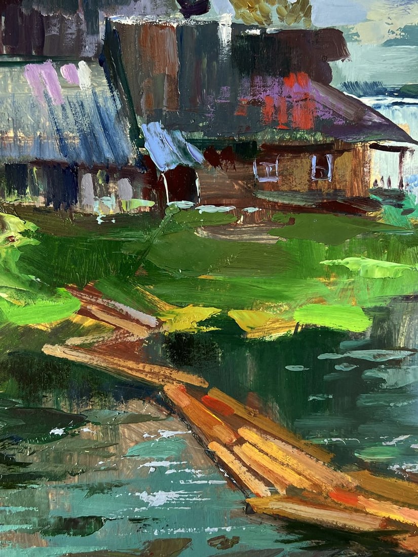Oil painting House on the River Bank Yuriy Suprunchuk - 5
