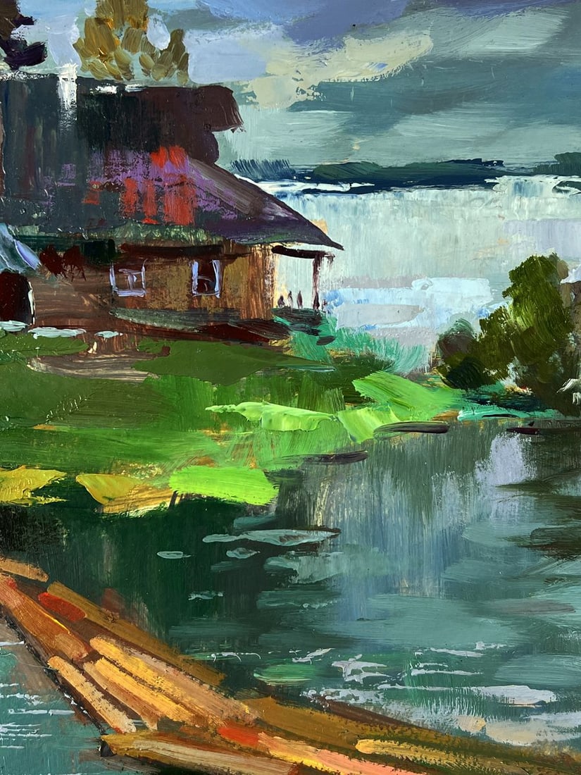 Oil painting House on the River Bank Yuriy Suprunchuk - 6