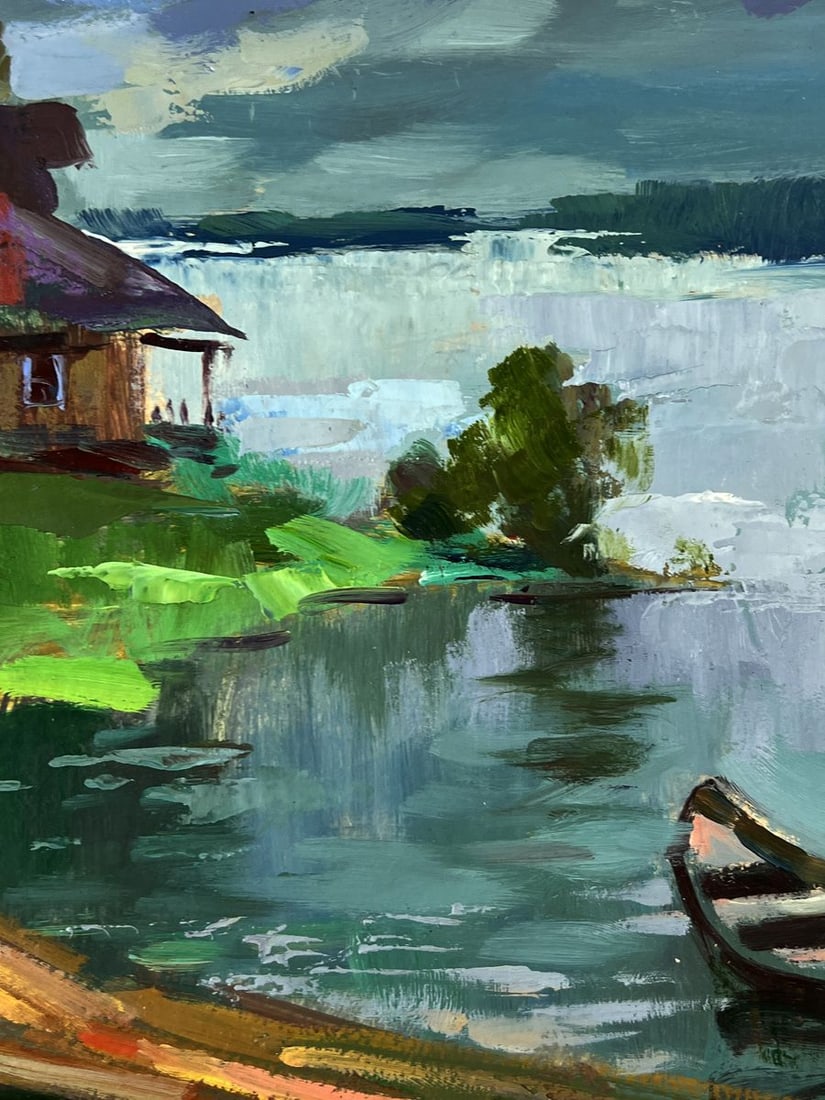 Oil painting House on the River Bank Yuriy Suprunchuk - 8