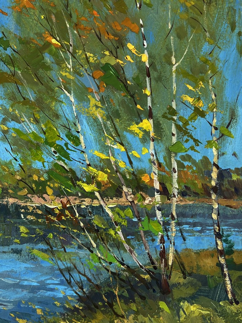 Oil painting Birches Above the River Yuriy Suprunchuk - 8