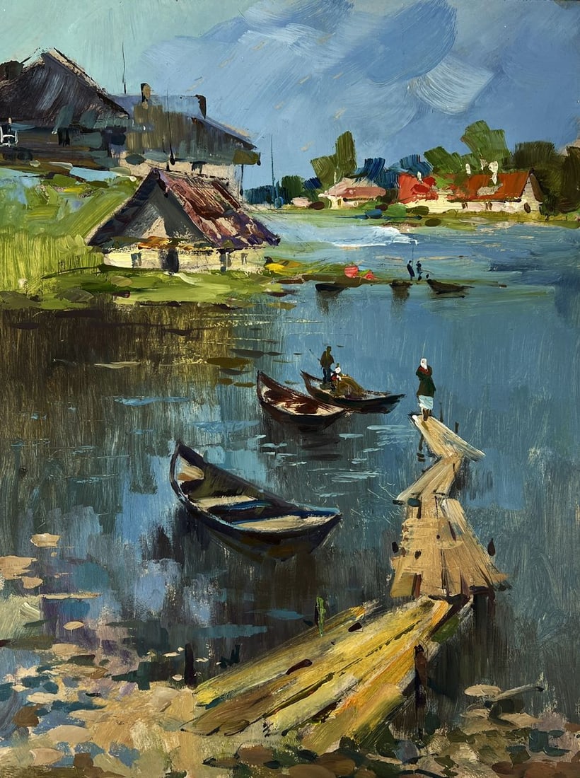 Oil painting Fishing village after the rain Yuriy Suprunchuk - 3