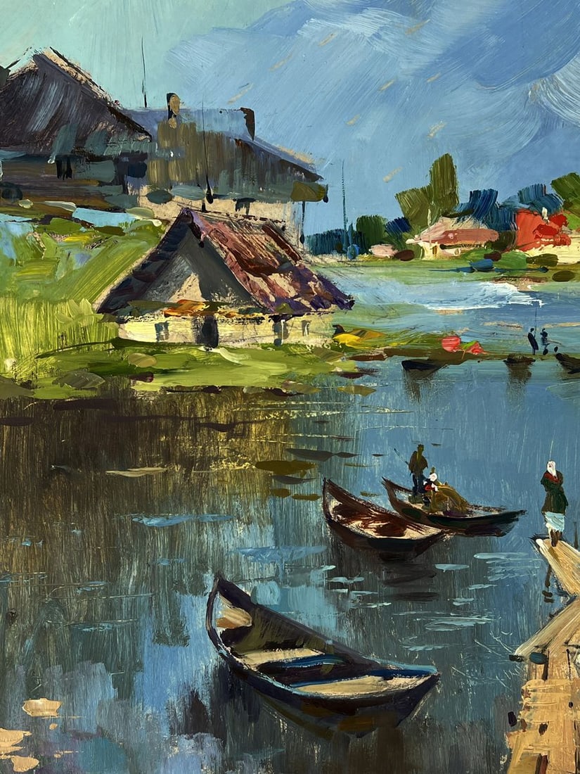 Oil painting Fishing village after the rain Yuriy Suprunchuk - 4