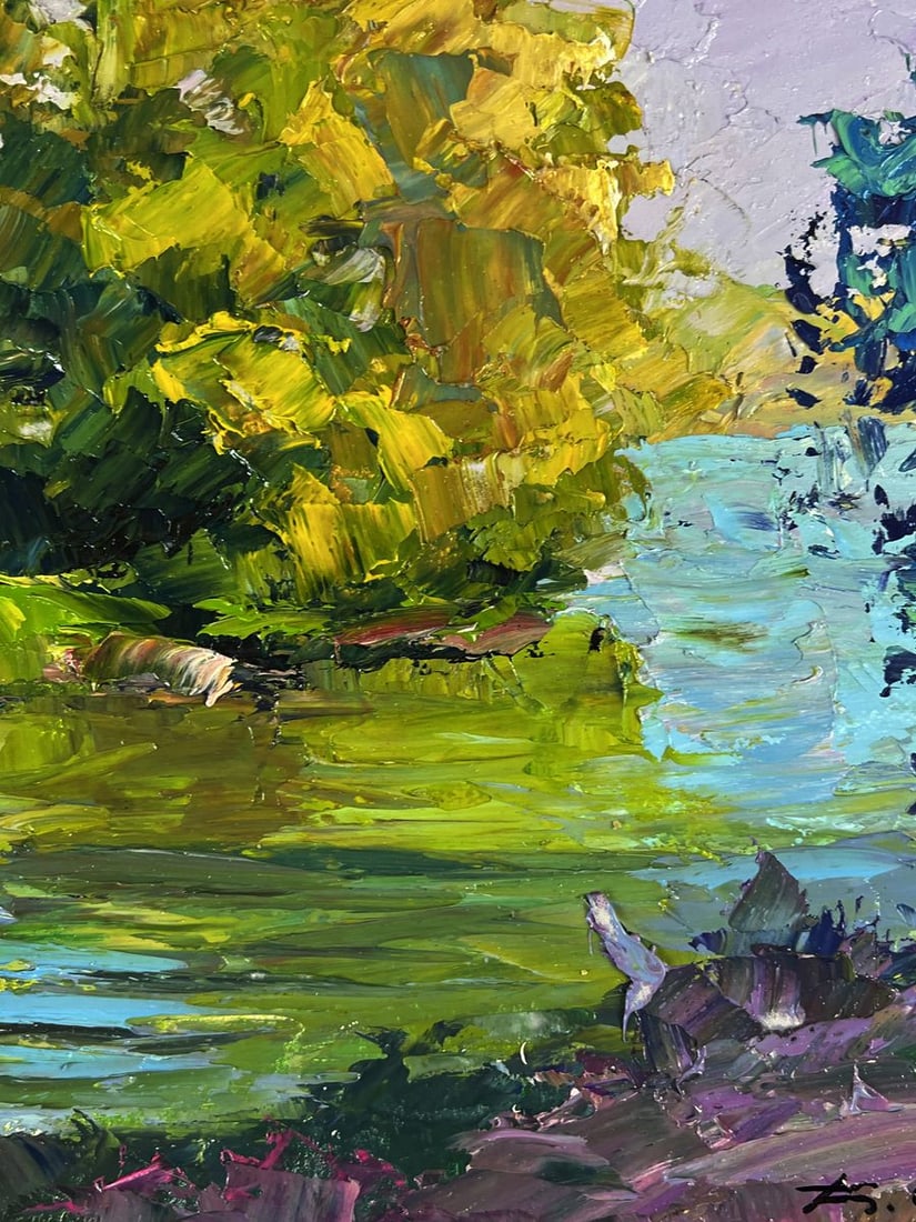 Oil painting A river along the forest Boris Serdyuk - 8