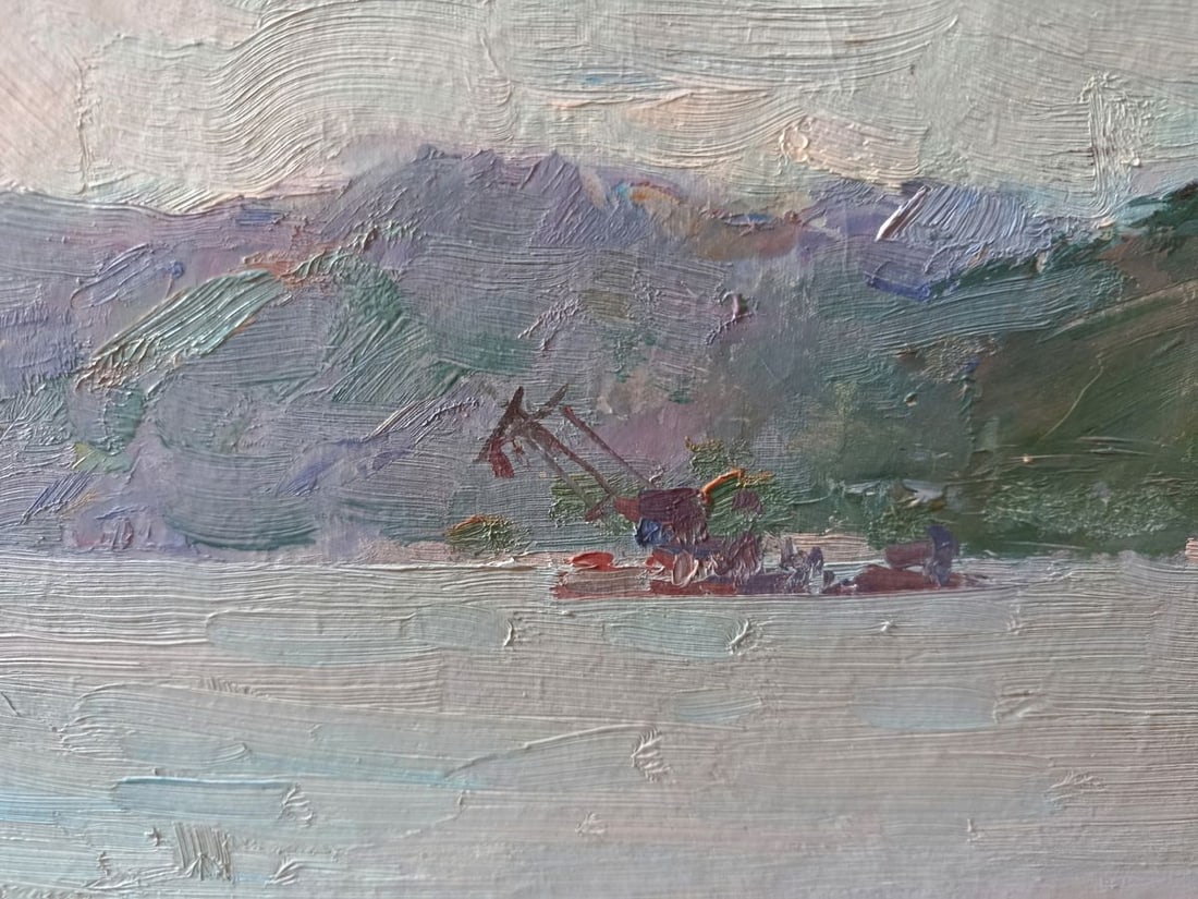 Oil painting Fishing near the shore Unknown artist - 2