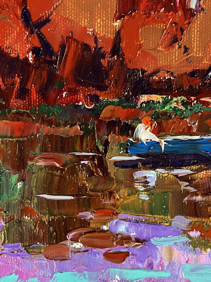 Oil painting A warm evening by the river Oleksiy Ivanyuk - 5