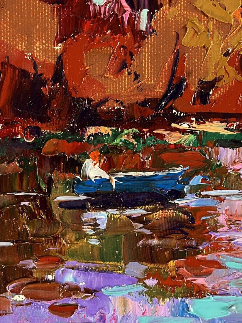 Oil painting A warm evening by the river Oleksiy Ivanyuk - 6