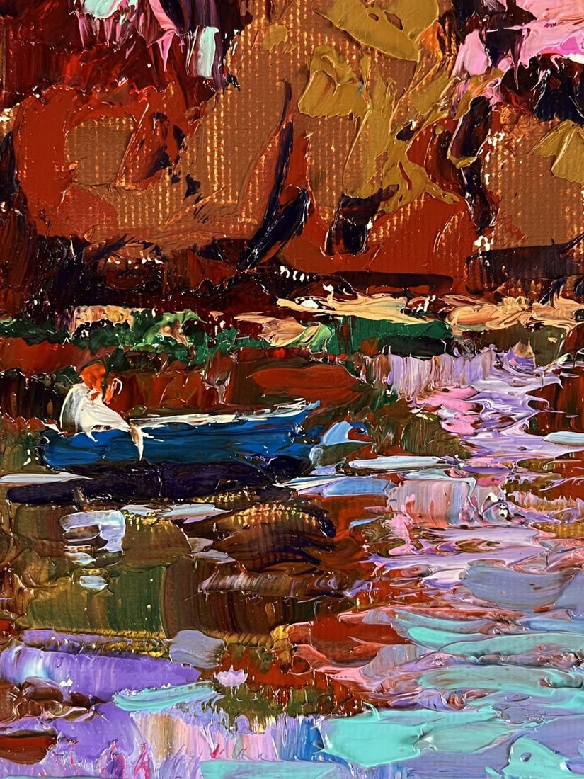 Oil painting A warm evening by the river Oleksiy Ivanyuk - 8