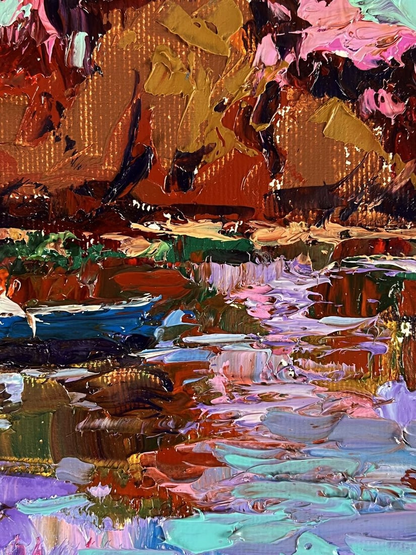 Oil painting A warm evening by the river Oleksiy Ivanyuk - 9