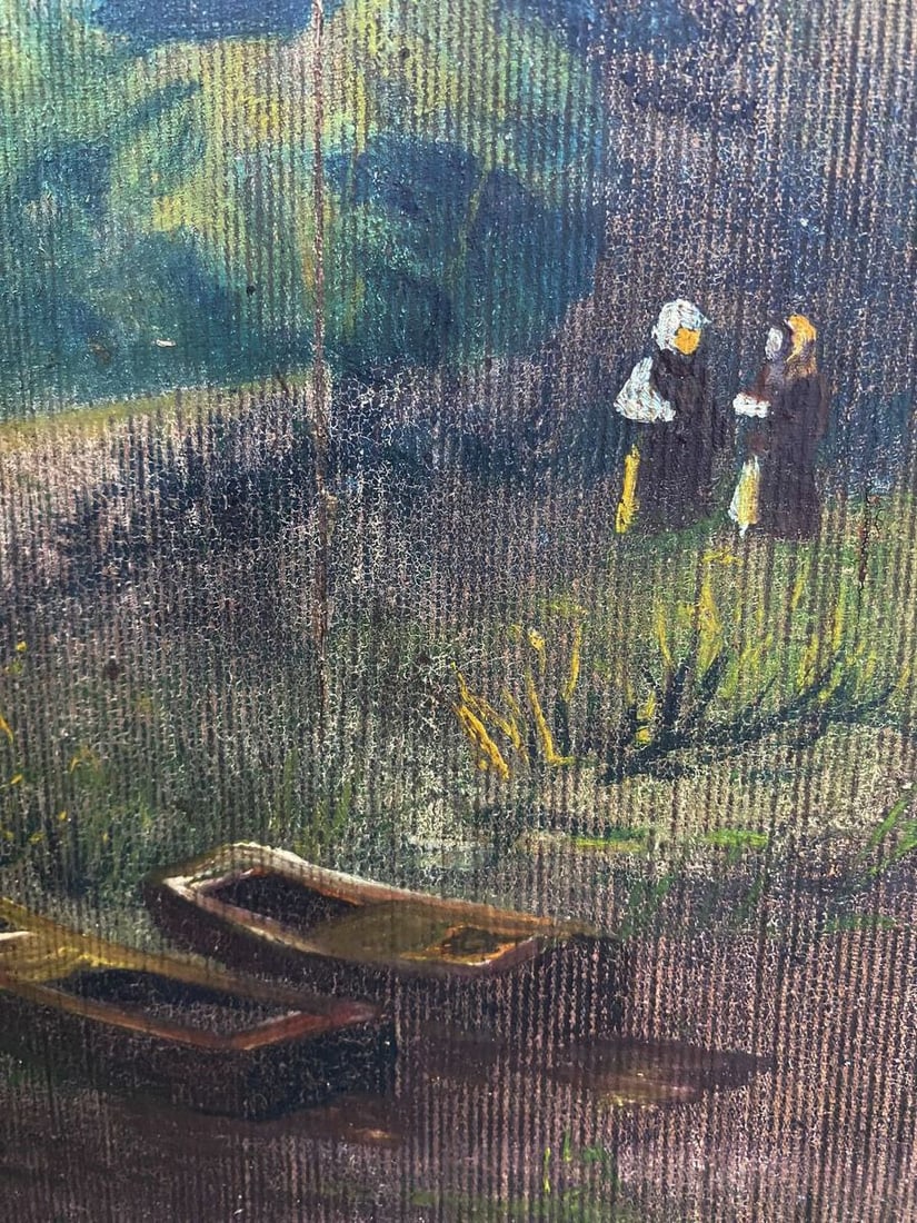 Oil painting Near the monastery Unknown artist - 3