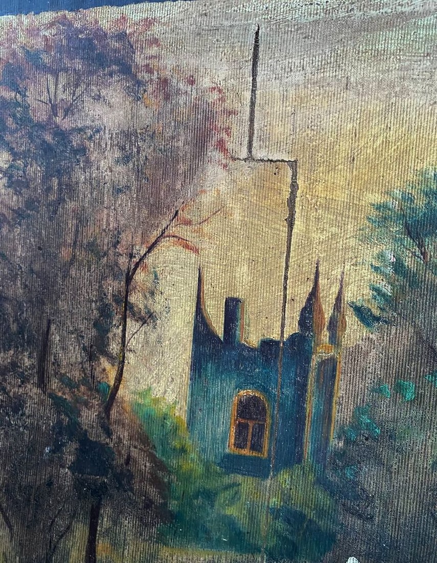 Oil painting Near the monastery Unknown artist - 4