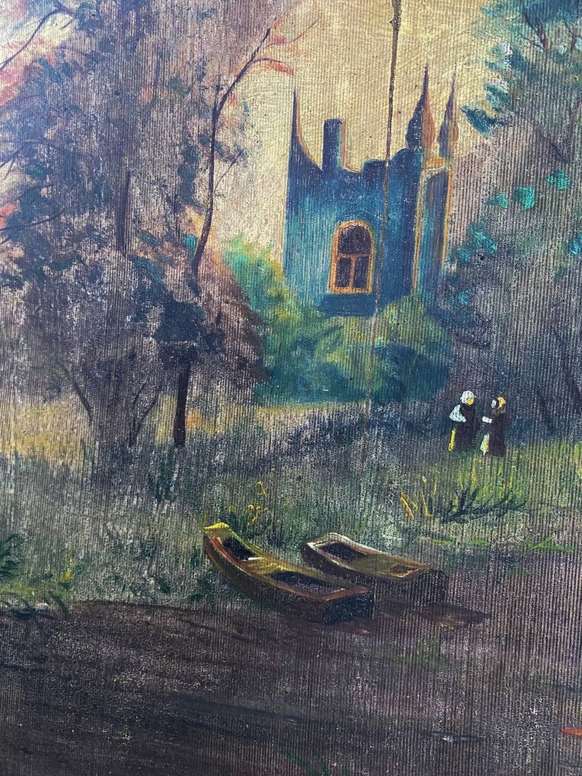 Oil painting Near the monastery Unknown artist - 5