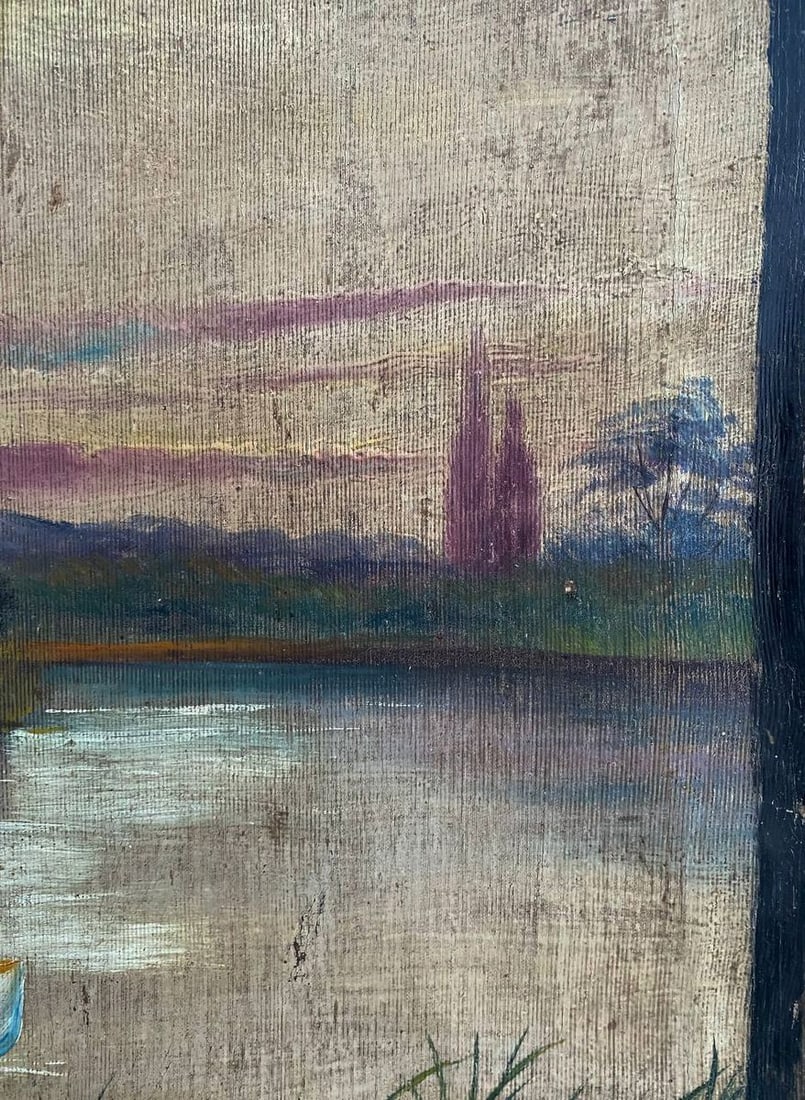 Oil painting Near the monastery Unknown artist - 6