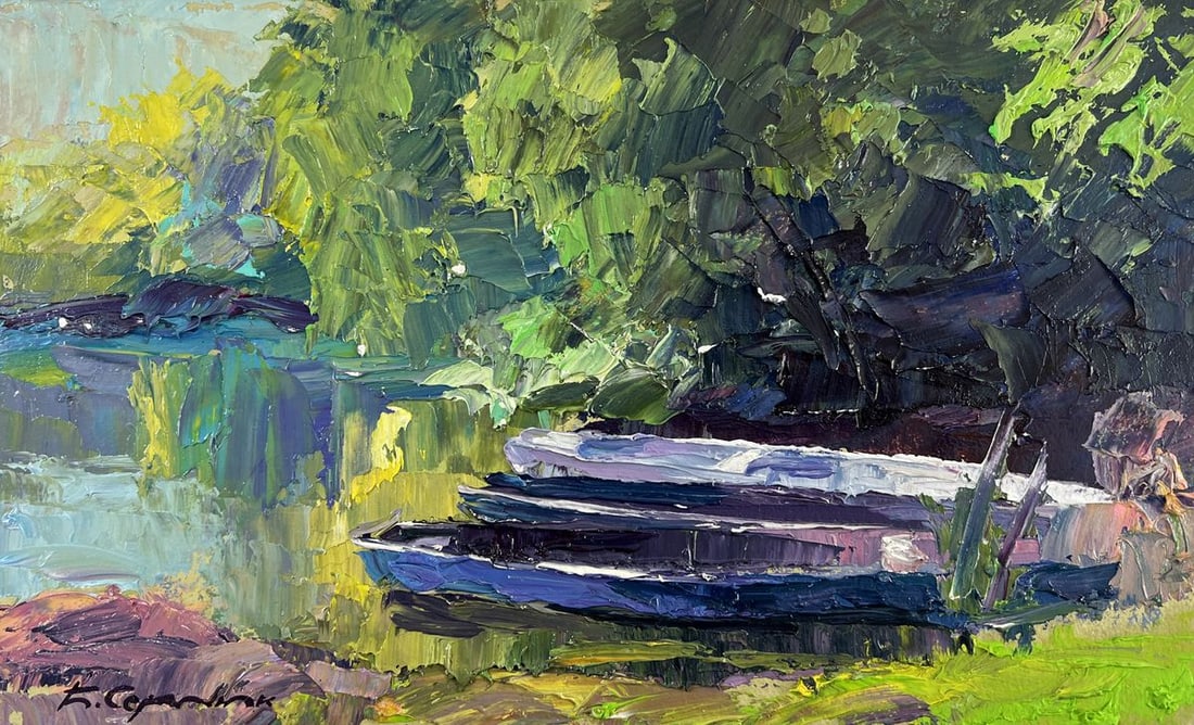 Oil painting The river and the forest Boris Serdyuk - 3