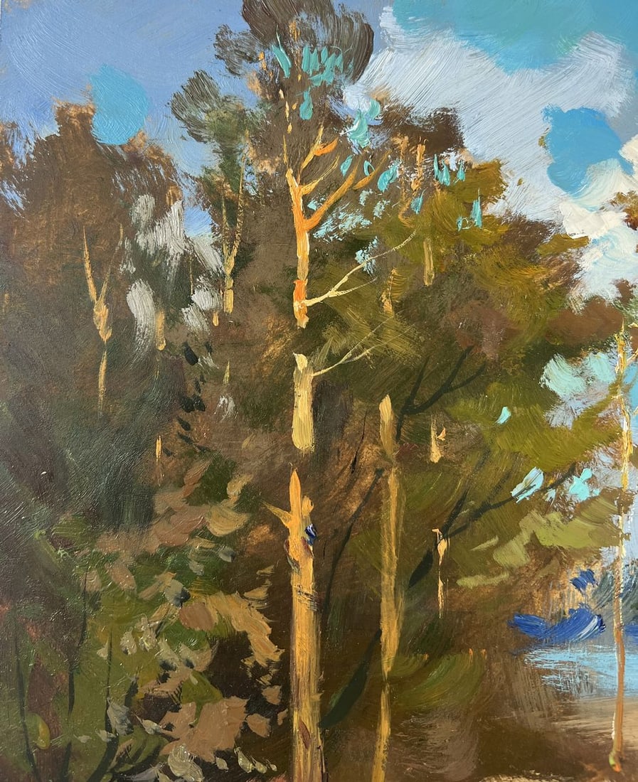 Oil painting The sun and the riverbank Yuriy Suprunchuk - 6