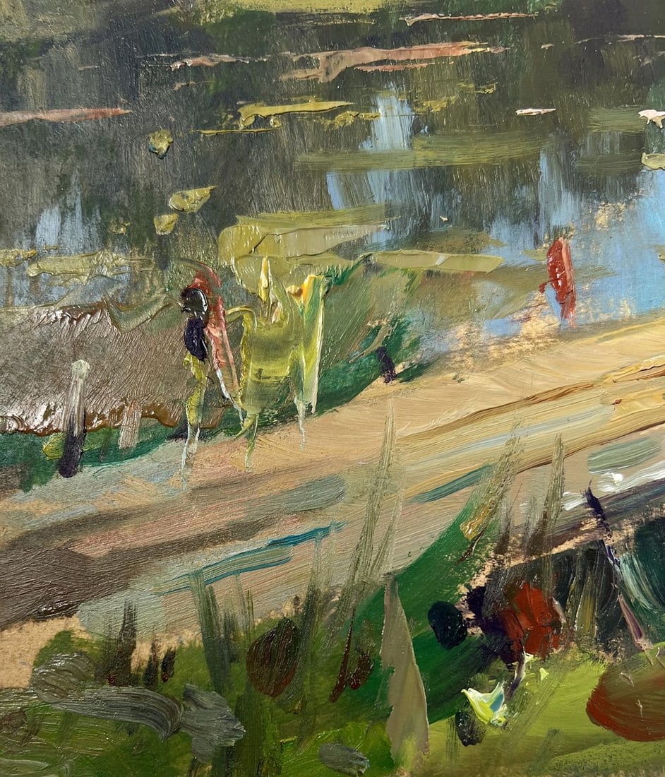 Oil painting Boat in a lumber mill Yuriy Suprunchuk - 7