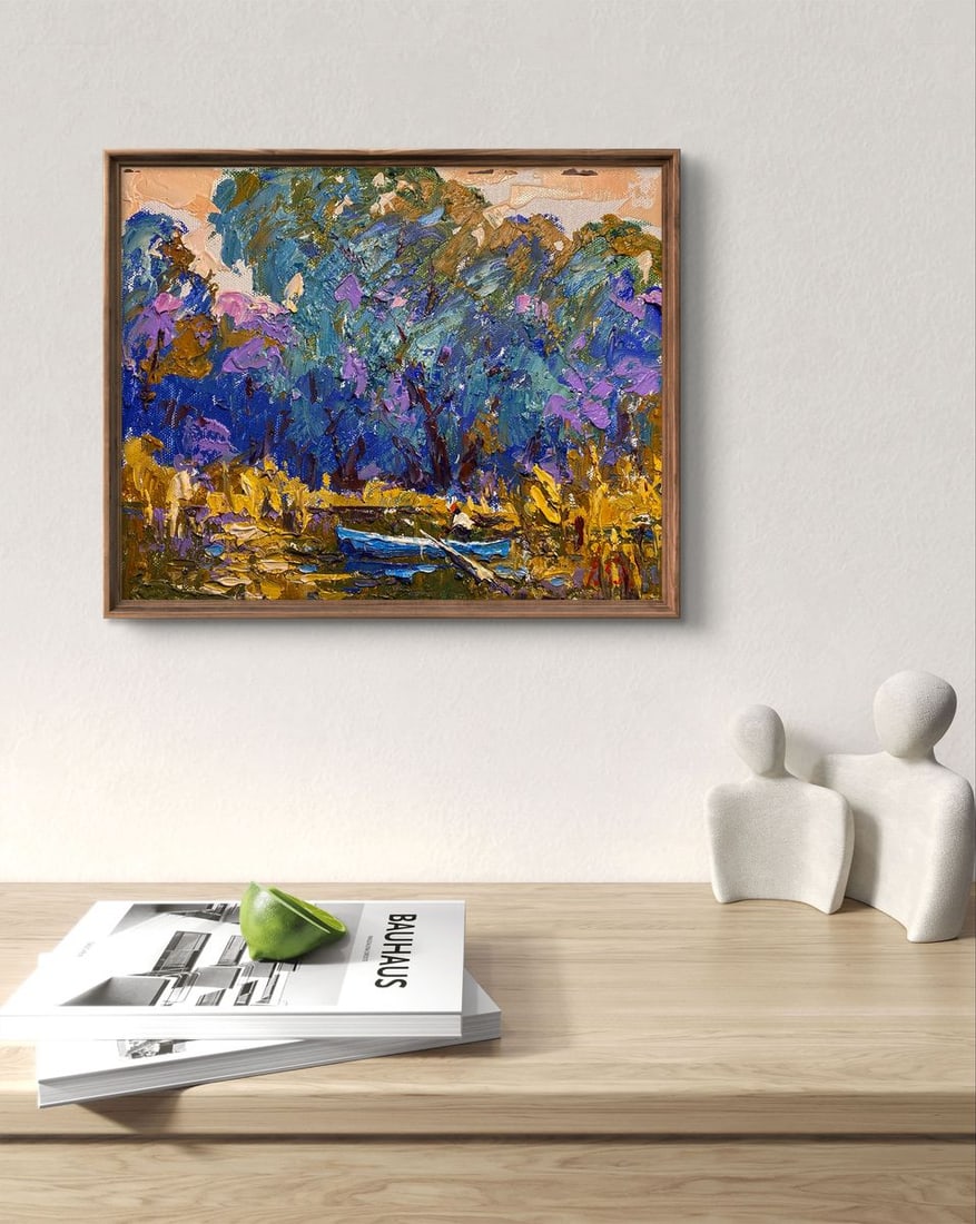 Oil painting Boating on the river Alex Kalenyuk - 3