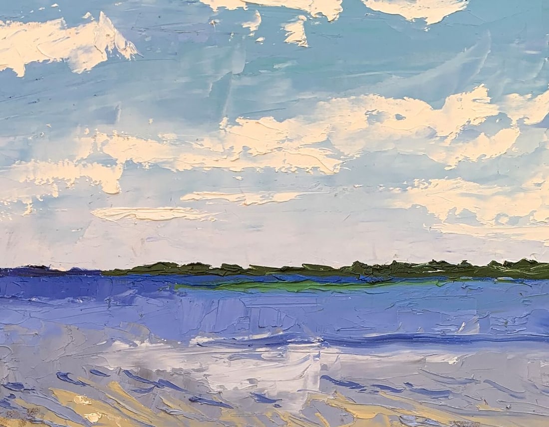 Oil painting Boat on the river Oleksandr Gukalov - 5