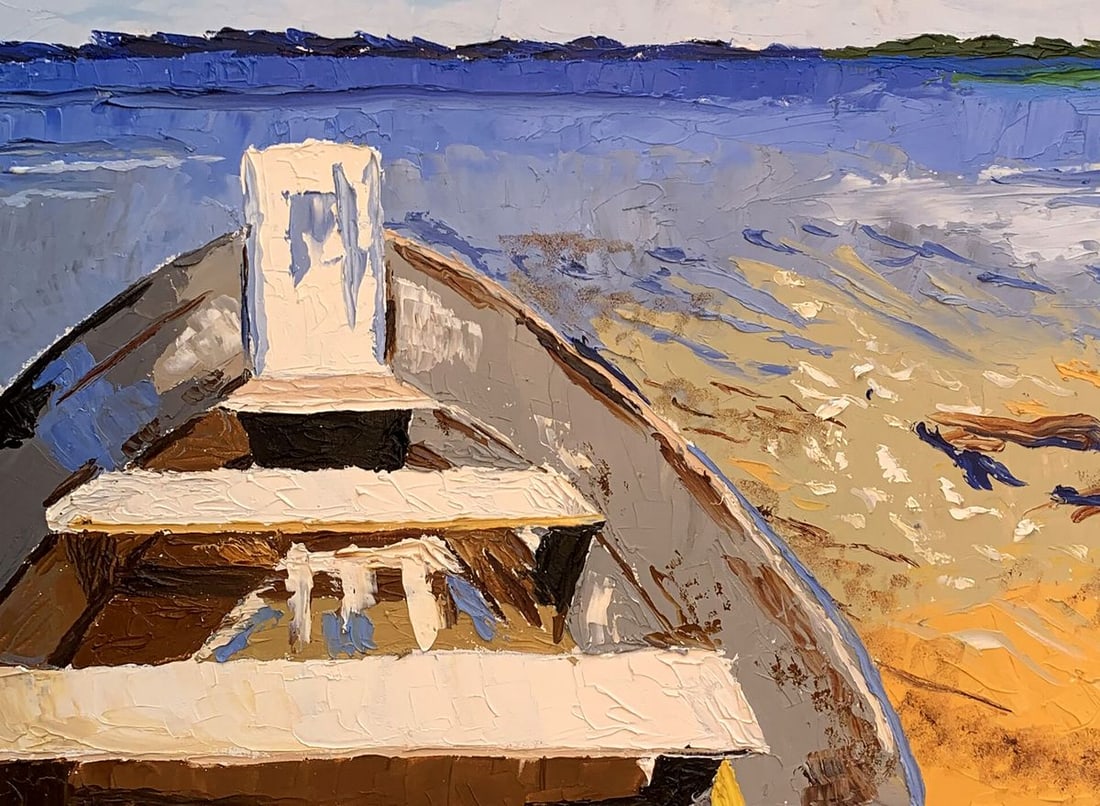 Oil painting Boat on the river Oleksandr Gukalov - 6