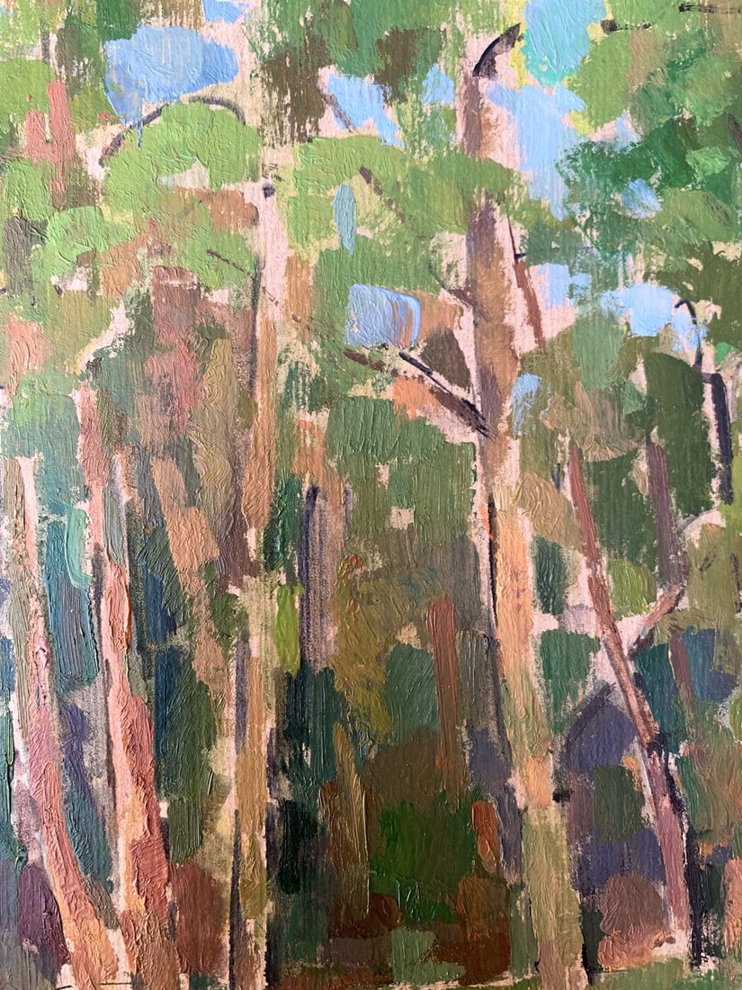 Oil painting Shore in the forest Peter Tovpev - 5