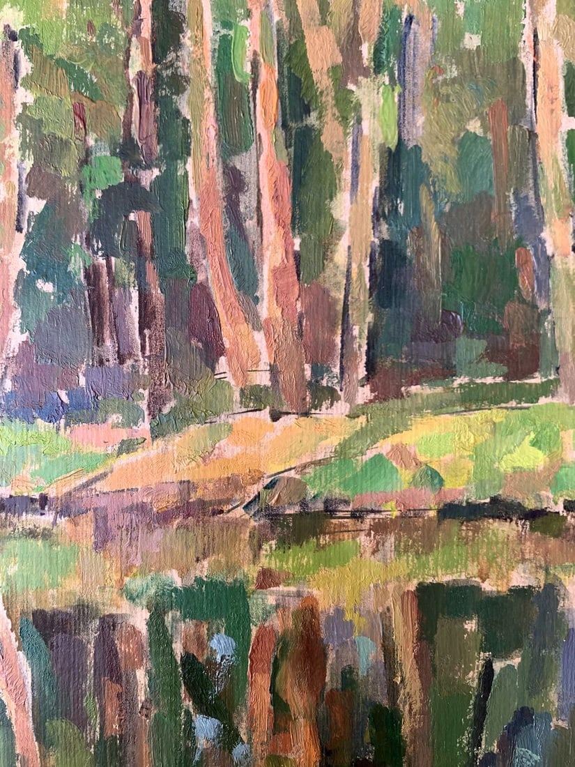 Oil painting Shore in the forest Peter Tovpev - 8