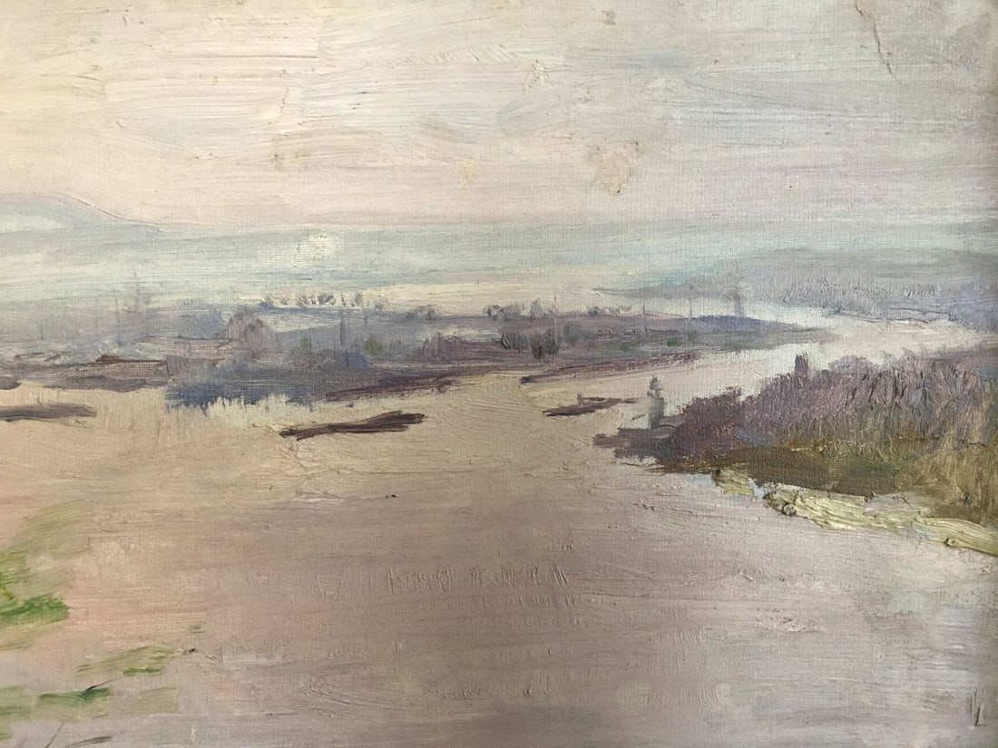 Oil painting River landscape Isakhanov M. S. - 3