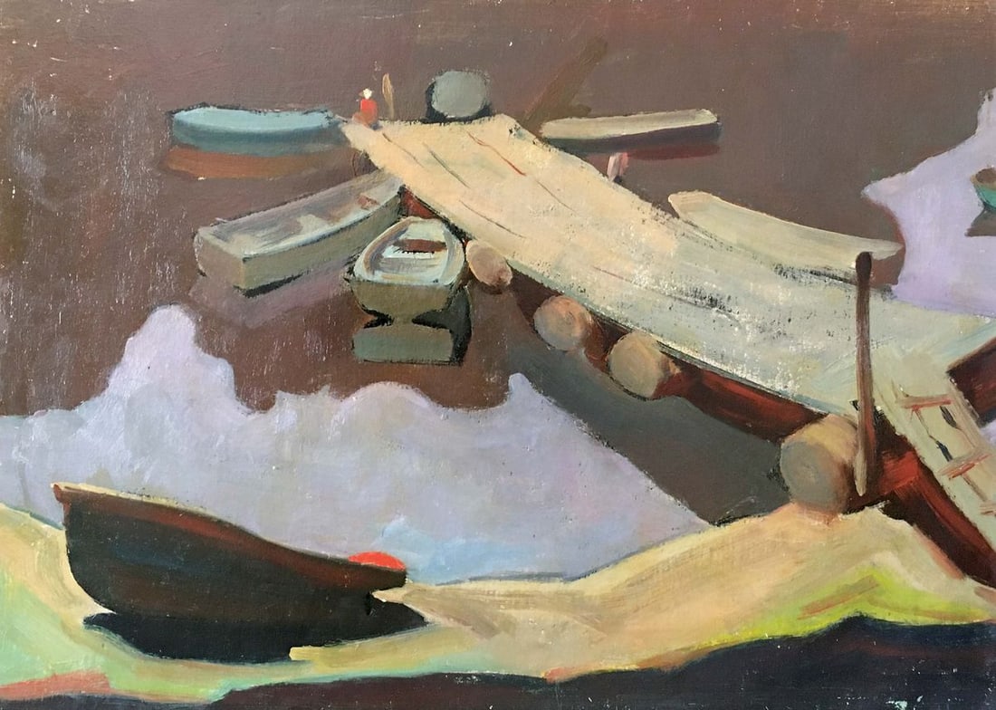 Oil painting Boat mooring Kiyansky Yuri Ivanovich: Title : Oil painting Boat mooring Kiyansky Yuri Ivanovich Description: No.Verns 78 *** ABOUT THIS PAINTING *** * TITLE: "Boat mooring" * ARTISTS: Kiyansky Yuri Ivanovich * SIZE: 44x58 cm/'17.32x22.83