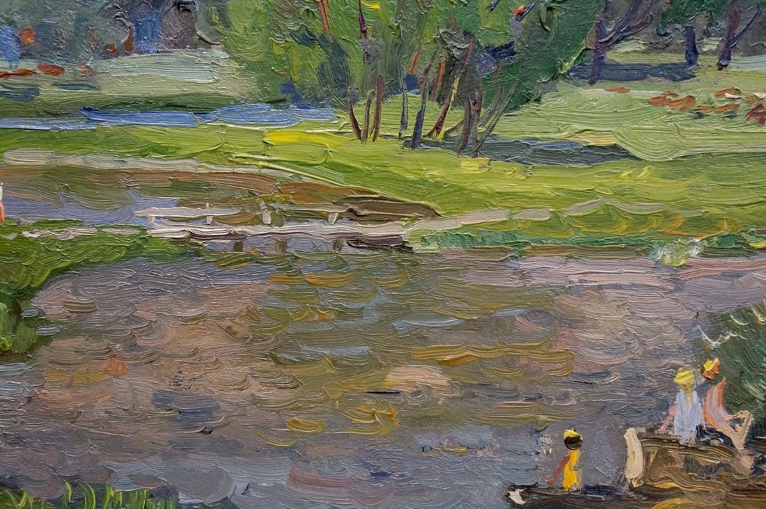 Oil painting Children by the river Ruban Grigory Savelievich - 6