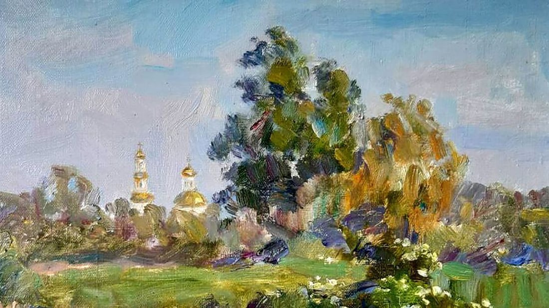Oil painting A stream outside the city Kovalenko Ivan Mikhailovich - 3