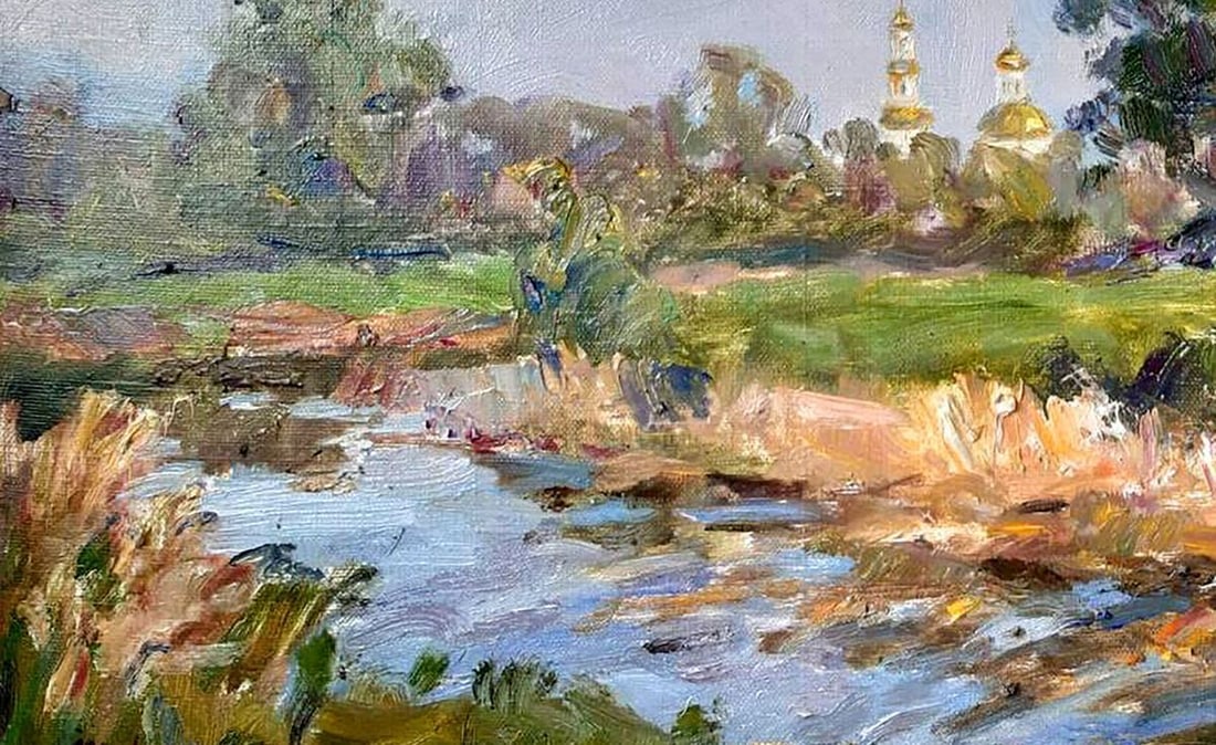 Oil painting A stream outside the city Kovalenko Ivan Mikhailovich - 4
