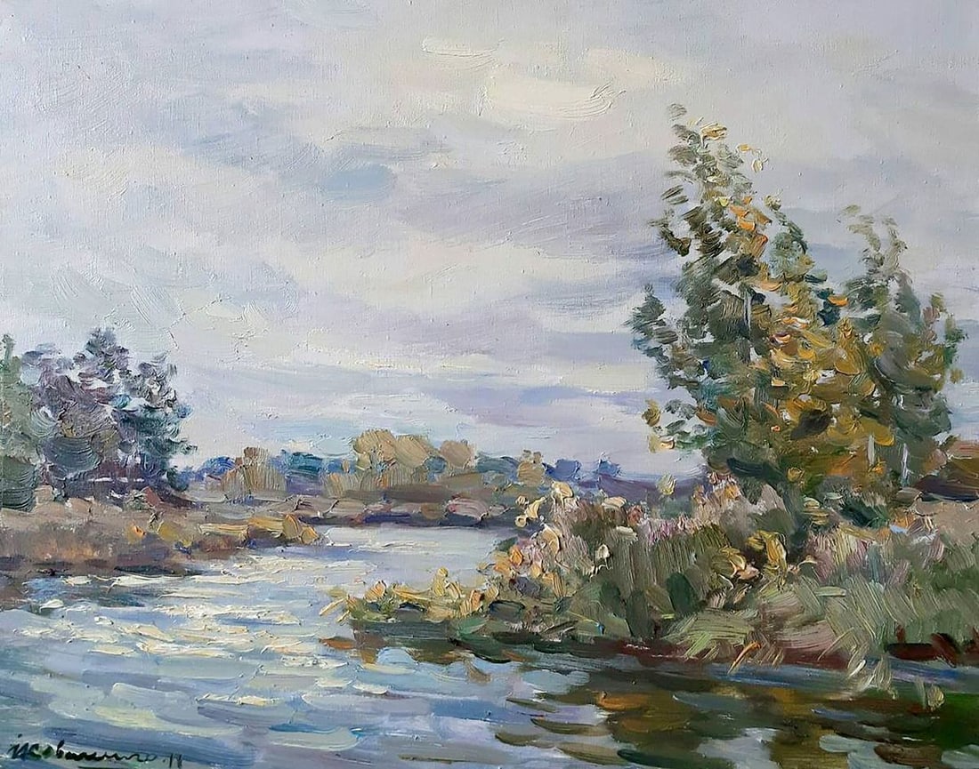 Oil painting Forest pond Kovalenko Ivan Mikhailovich: Title : Oil painting Forest pond Kovalenko Ivan Mikhailovich Description: No.Koval 132 *** ABOUT THIS PAINTING *** * TITLE: "Forest pond" * ARTISTS: Kovalenko Ivan Mikhailovich * SIZE: 40x50