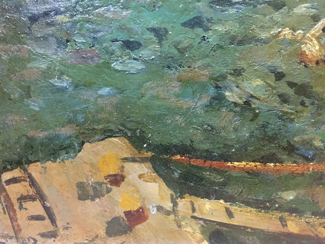 Oil painting River port Karelin Vyacheslav - 6