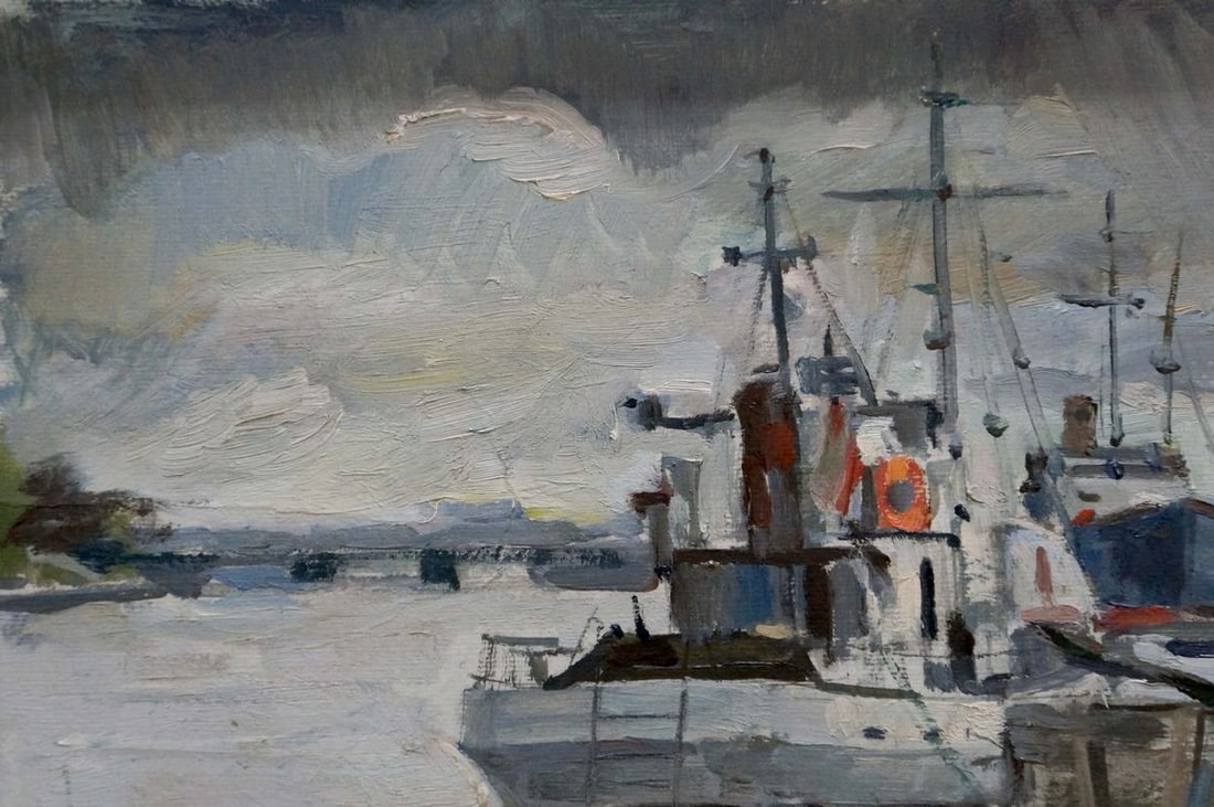 Oil painting In Port - 3