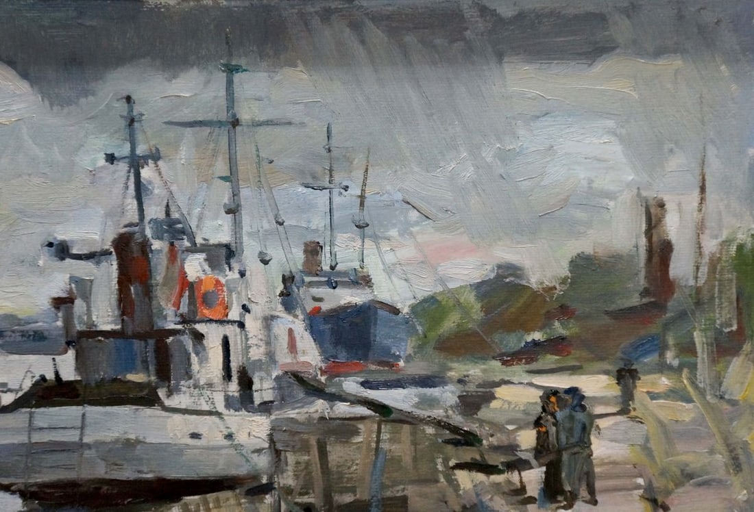 Oil painting In Port - 4