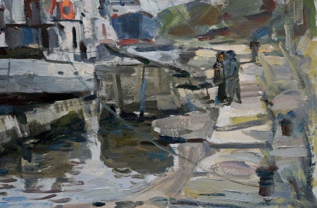 Oil painting In Port - 5