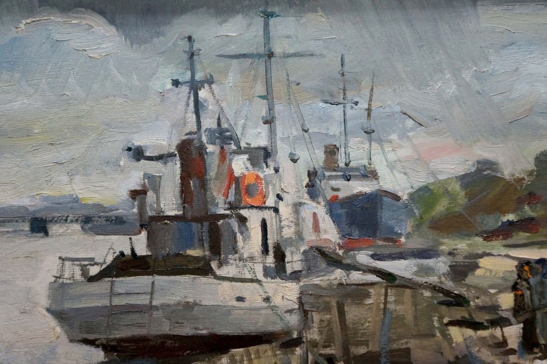 Oil painting In Port - 6