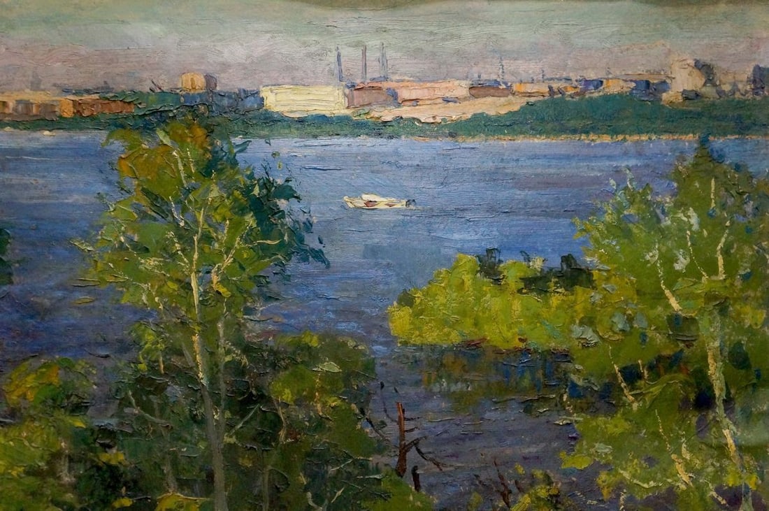 Oil painting River landscape Egorov Boris Kuzmich - 4