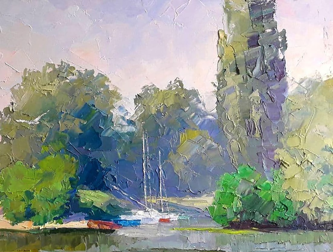 Oil painting Yachts on the Dnieper Serdyuk Boris Petrovich - 3